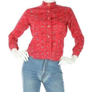 Vintage Ratcatcher Disney Pictures TV Wardrobe Prop Folk Art Floral Heart Shirt